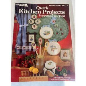 Leisure Arts Quick Kitchen Projects Cross Stitch Leaflet Pattern Book 222